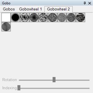 Abbildung 9:Gobos des 2. Goborads mit statischen Gobos.
