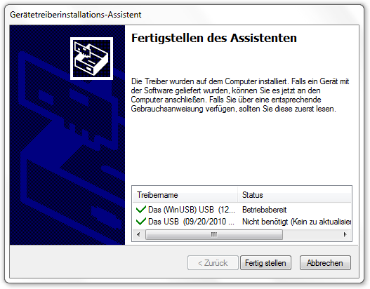 Abbildung 12:Abschluss der Easy View Installation