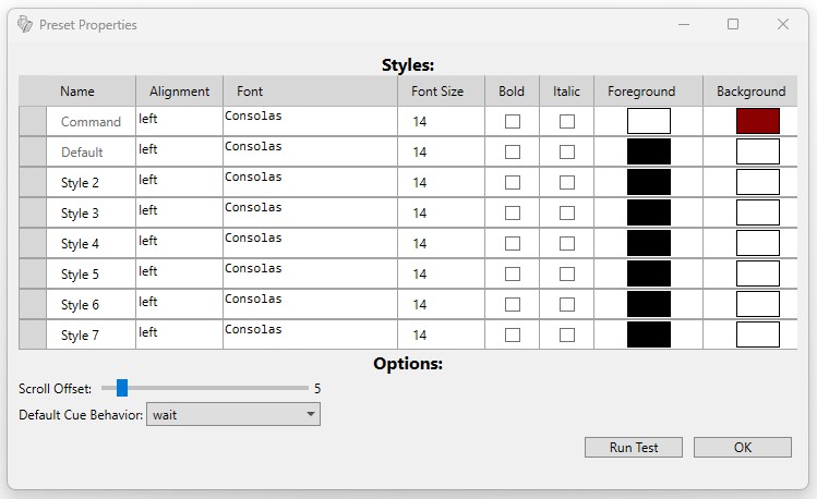 Abbildung 5:Options-Fenster des Textbuch Plugins.