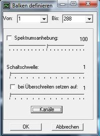 eSound2Light Balken definieren